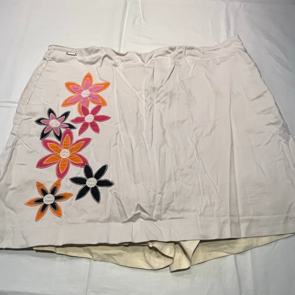 Lizgolf golf skort - cream/ with flowers - size 16